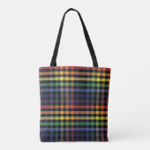 Tote Bag Plaid arc-en-ciel (Dos)