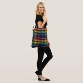 Tote Bag Plaid arc-en-ciel (Sur le modèle)