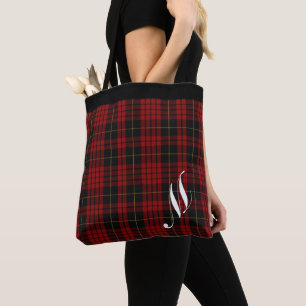 Tote Bag Plaid classique Fourre-tout décoré d'un monogram