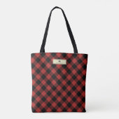 Tote Bag Plaid de Buffalo d'ours noir personnalisé (Dos)