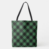 Tote Bag Plaid de Buffalo vert/noir (Devant)