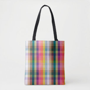 Tote Bag Plaid écossais abstrait