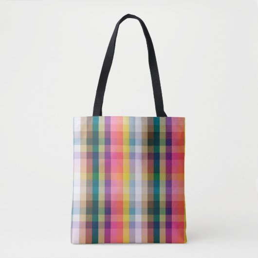 Tote Bag Plaid écossais abstrait (Devant)