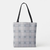 Tote Bag Plaid Écossais Beige Monogrammé (Dos)
