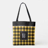 Tote Bag Plaid jaune personnalisé de contrôle de Buffalo (Dos)