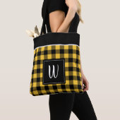 Tote Bag Plaid jaune personnalisé de contrôle de Buffalo (De près)