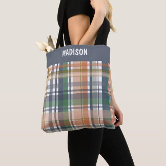 Tote Bag Plaid moderne tendance