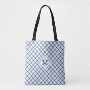 Tote Bag Plaid Monogramme personnalisé / Motif Tartan
