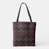 Tote Bag Plaid noir et rouge profond | Merry & Bright (Dos)