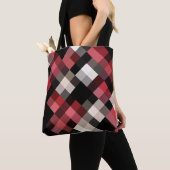 Tote Bag Plaid noir noir (De près)