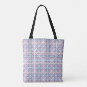 Tote Bag Plaid Pastel Géométrique (Dos)