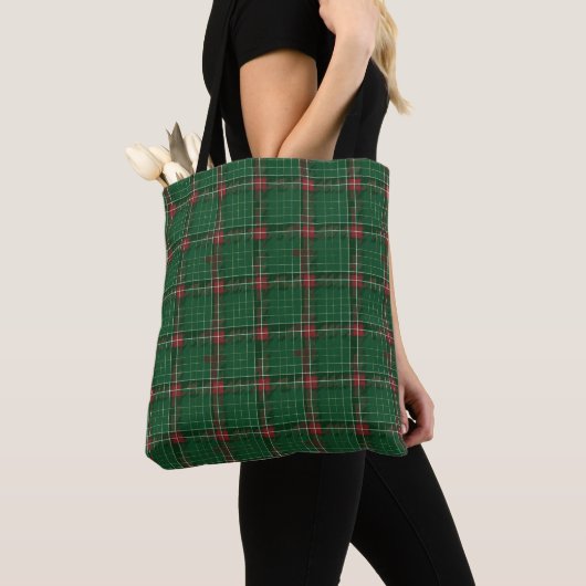 Tote Bag Plaid vert de Noël (De près)