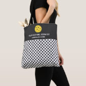 Tote Bag Plaisir Polka Dot Imprimer Pickleball Paddle Perso (De près)