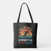 Tote Bag Plan de retraite drôle Ski à la retraite (Dos)