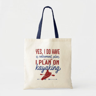 Tote Bag Plan de retraite Kayaking amusant Rouge et Bleu