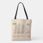 Tote Bag Plan de voilure du navire Clipper Flying Cloud - P (Dos)