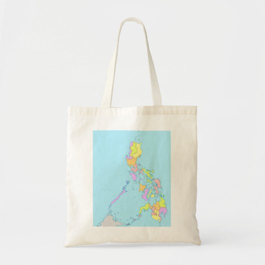 Tote Bag Plan des Philippines avec couleurs (Devant)