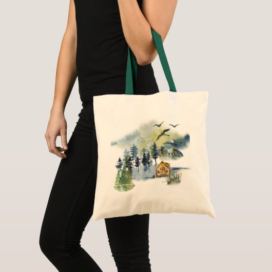 Tote Bag Plan forestier de l'aquarelle (Devant (produit))