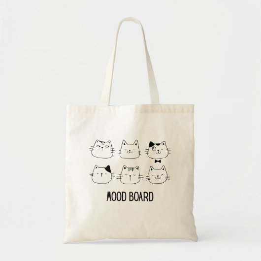 Tote Bag Planche de mood Cute Cat Doodle (Devant)