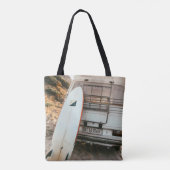 Tote Bag Planche de surf blanche et noire (Dos)