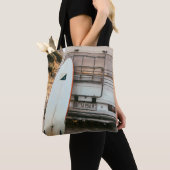 Tote Bag Planche de surf blanche et noire (De près)