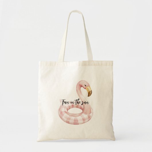 Tote Bag Planche de surf flottante Flamant Rose (Devant)