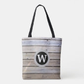 Tote Bag Planches de bois de plage monogrammées (Dos)