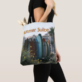 Tote Bag Planches de surf et palmiers de Summer Suite (De près)