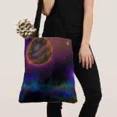 Tote Bag Planète de feu et étoiles Espace extra-atmosphériq (De près)
