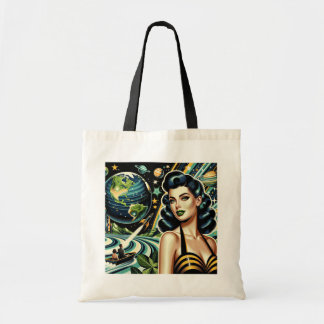 Tote Bag Planète Rétro Pin-Up