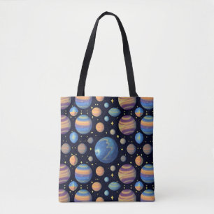 Tote Bag Planètes et étoiles colorées dans l'espace extra-a