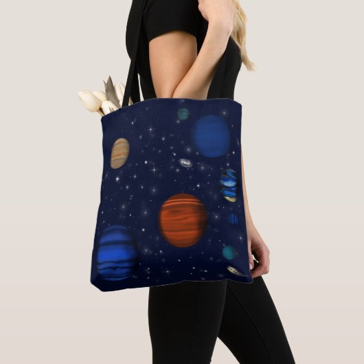 Tote Bag Planètes et galaxies dans l'espace (De près)