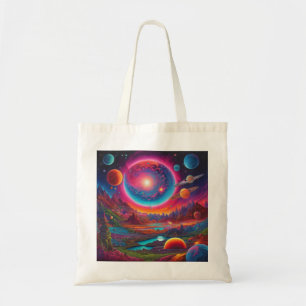Tote Bag Planètes sauvages art psychédélique