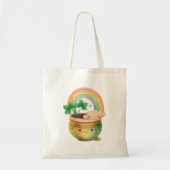 Tote Bag Planeur Jardin mignon avec Arc-en-ciel et Clover (Devant)