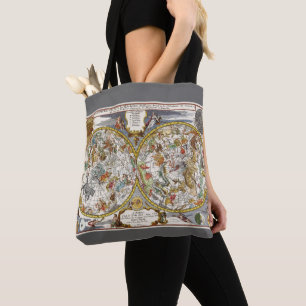 Tote Bag Planisphère Céleste Vintage par Nicholas de Fer