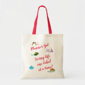 Tote Bag Planner Gal - Vivre la vie un étiquette à la fois! (Devant)