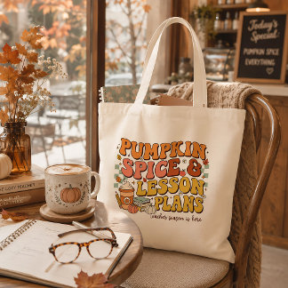 Tote Bag Plans de cours Spice Citrouille Cadeau Rétro Profe