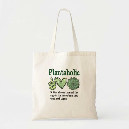 Tote Bag Plantaholic Funny Plant (Devant)