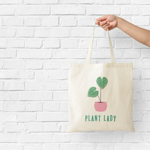 Tote Bag Plante Dame Feuillage Maison Illustré
