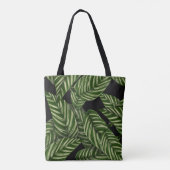 Tote Bag Plante de feuille tropicale moderne Imprimer Monog (Dos)