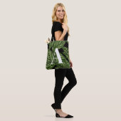 Tote Bag Plante de feuille tropicale moderne Imprimer Monog (Sur le modèle)