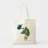 Tote Bag Plante d'intérieur dans un joli pot avec votre nom (Devant)