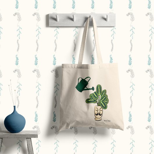 Tote Bag Plante d'intérieur dans un joli pot avec votre nom