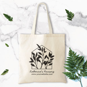 Tote Bag Plante d'intérieur noire minimaliste abstraite mod