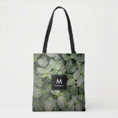 Tote Bag Plante en mosaïque Fittonia avec Feuilles variés (Devant)