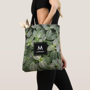 Tote Bag Plante en mosaïque Fittonia avec Feuilles variés