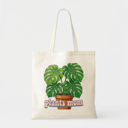 Tote Bag Plante en pot graphique aquarelle boho - "Choisiss (Devant)