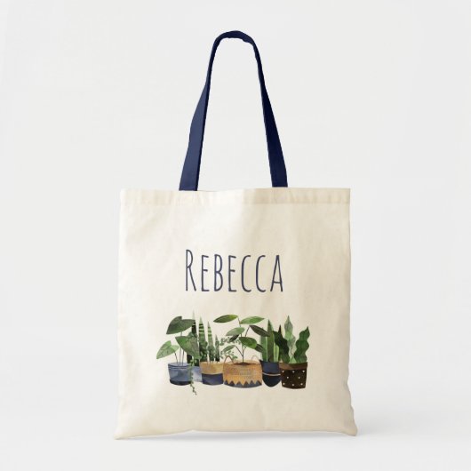 Tote Bag Plante en pot personnalisée & Cactus (Devant)