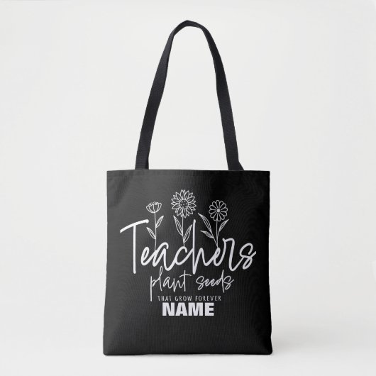 TOTE BAG PLANTE ENSEIGNANT LES GRAINES QUI CROISSENT POUR T (Devant)