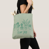 Tote Bag Plante Lady Cactus Jardin Succulent en vert (De près)